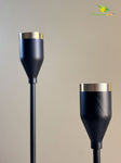 Matte Black Candle Holder with Gold Accent- Set of 3