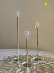 Candle Holder with Square Top Platform-Trio Set