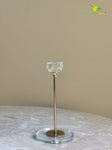 Golden Candle Holder with Glass Base (Circular Top)