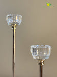 Golden Candle Holder with Glass Base (Circular Top)