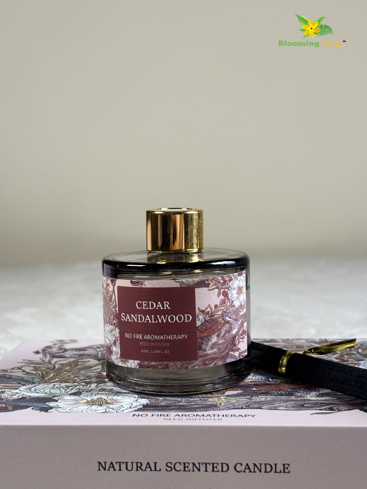 Aromatic Candle & Diffuser Set – Cedar Sandalwood | Ocean Sea Wave | Sakura Aroma