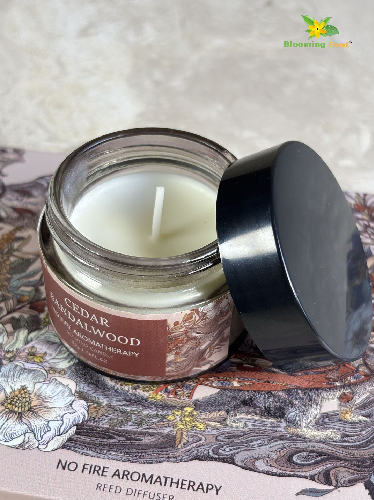 Aromatic Candle & Diffuser Set – Cedar Sandalwood | Ocean Sea Wave | Sakura Aroma