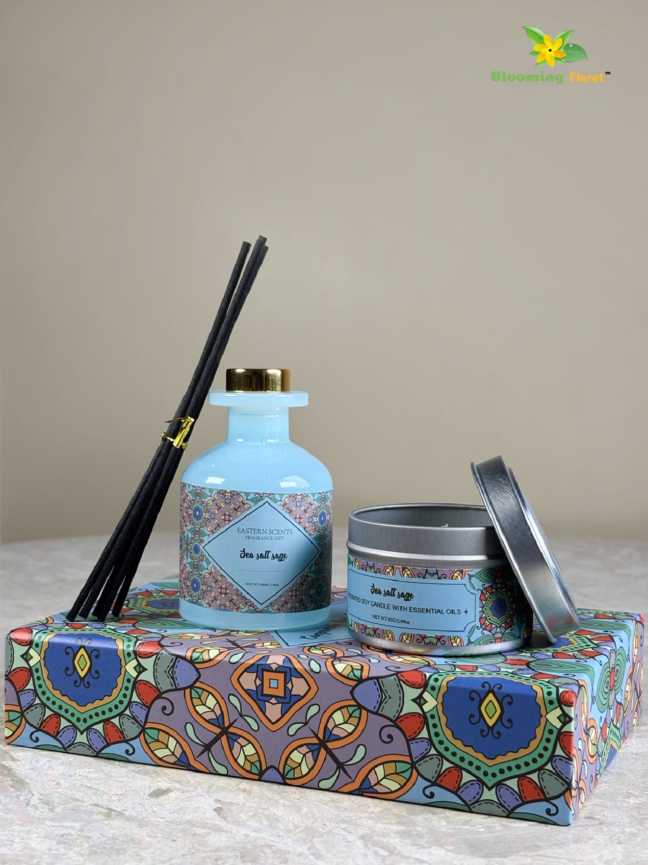 Premium Diffuser & Candle Set | 20 cm | Sea Salt Sage