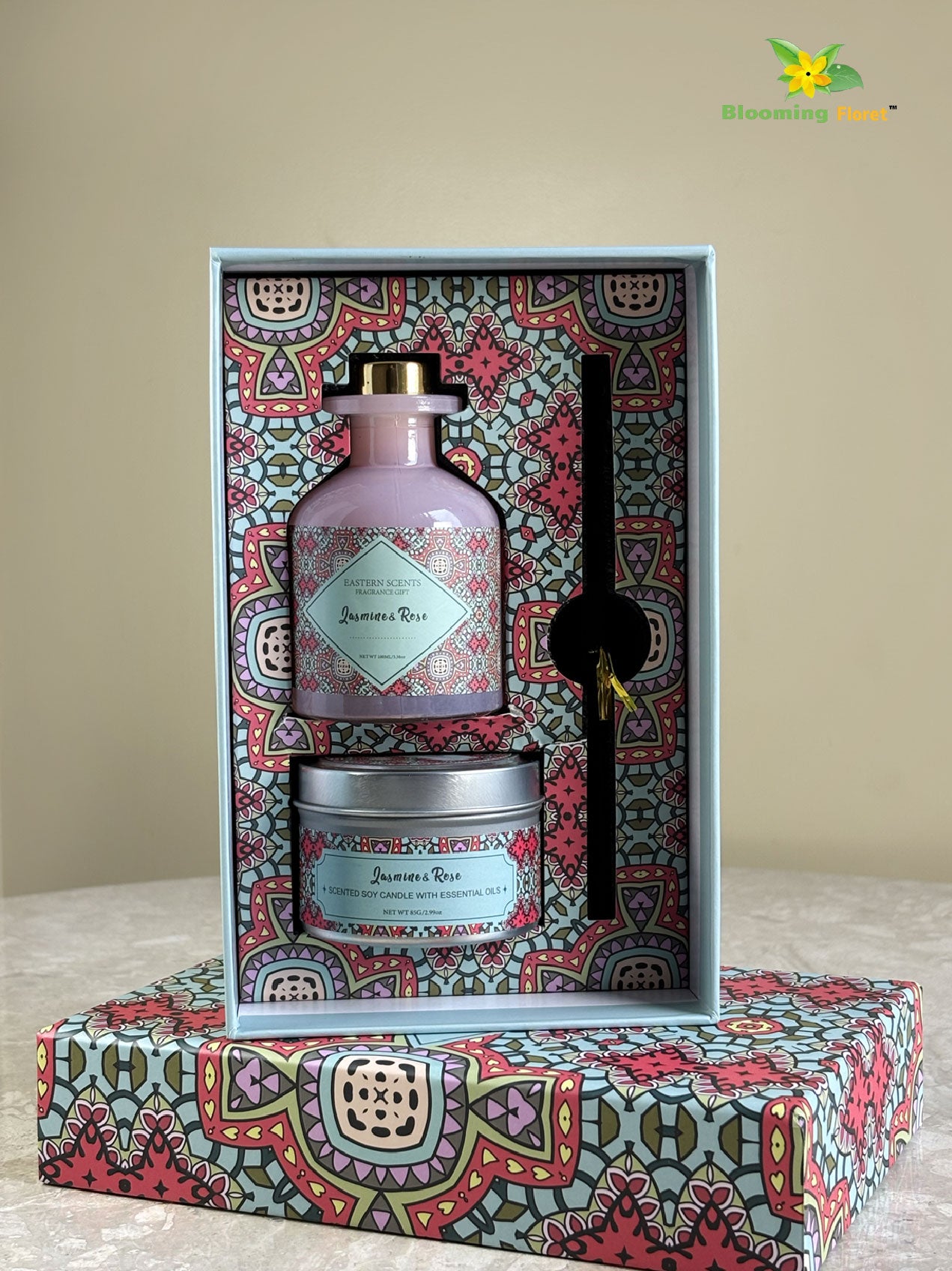 Premium Diffuser & Scented Candle Gift Set – 3 Fragrance Variants