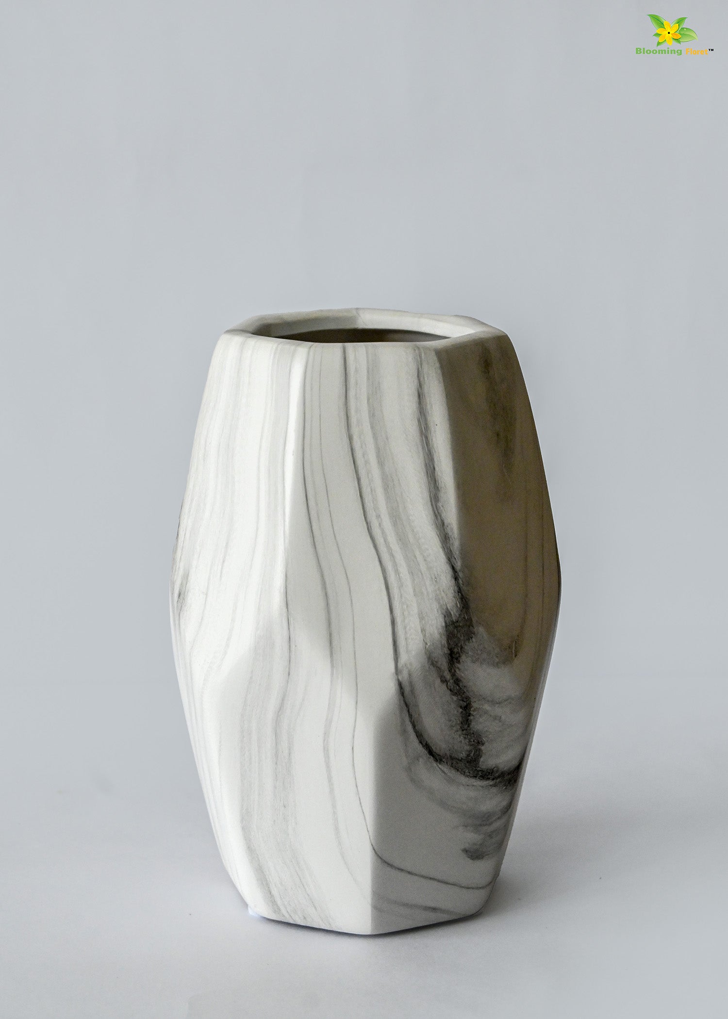 Pentagon Ceramic Marble Vase