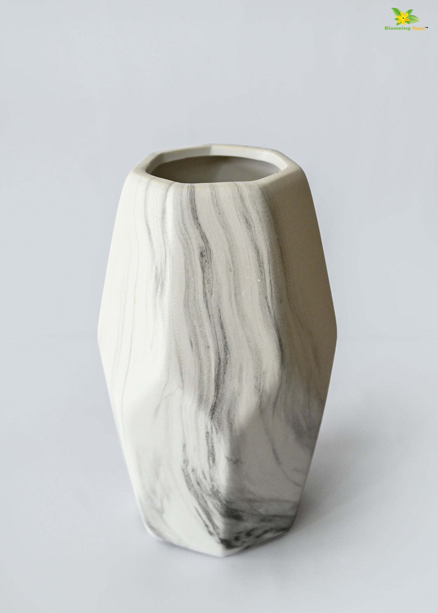 Pentagon Ceramic Marble Vase