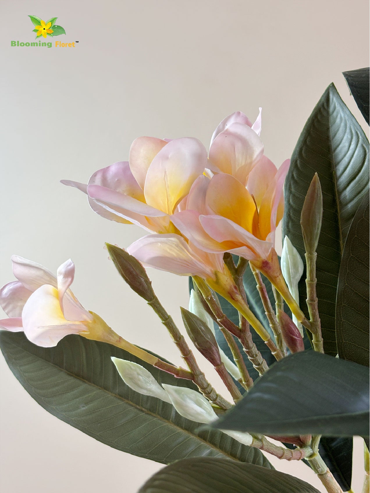 Frangipani Flower Stick | Golden Yellow | 84 cm