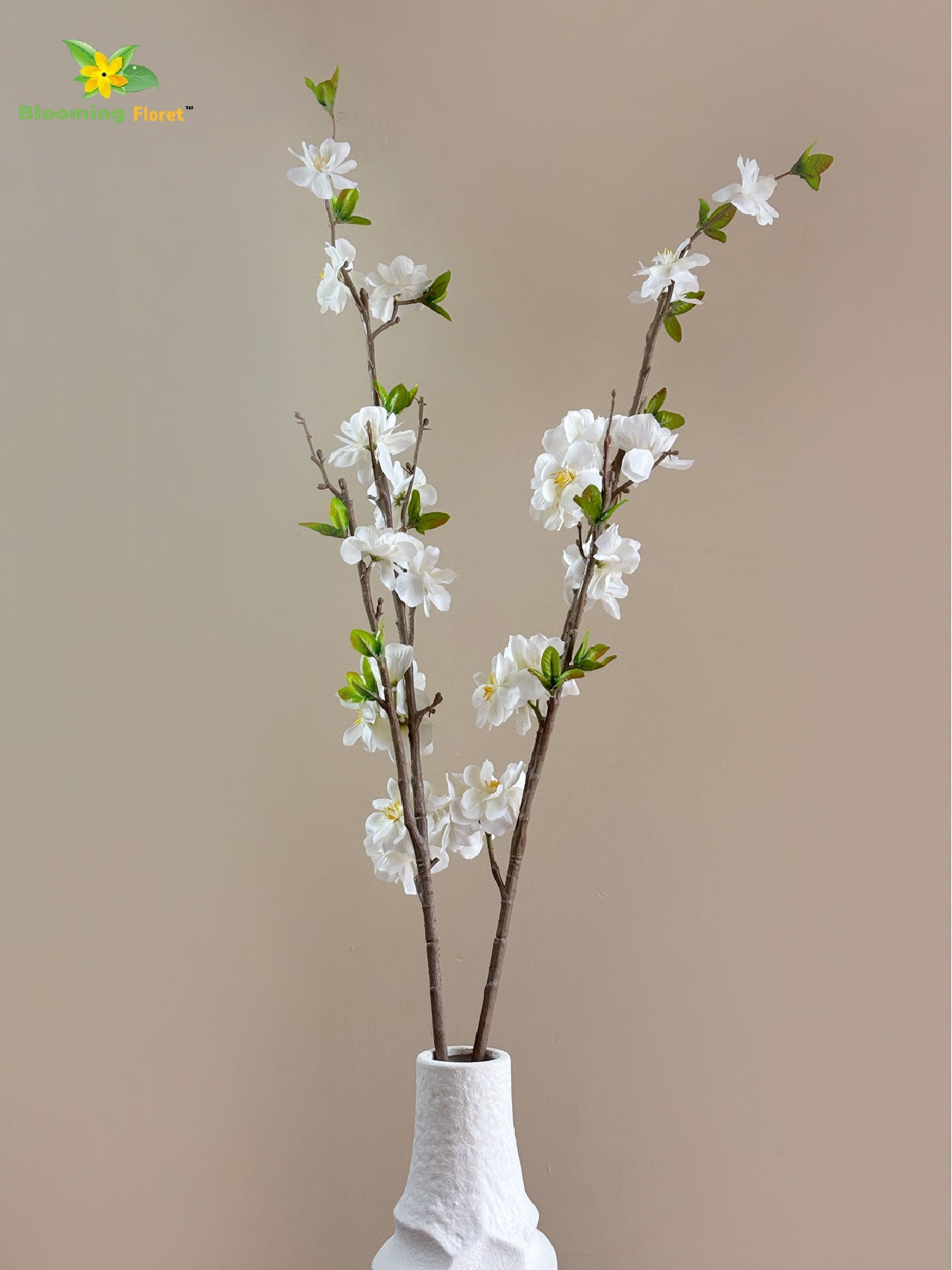 Cherry Blossom Flower Stick - White