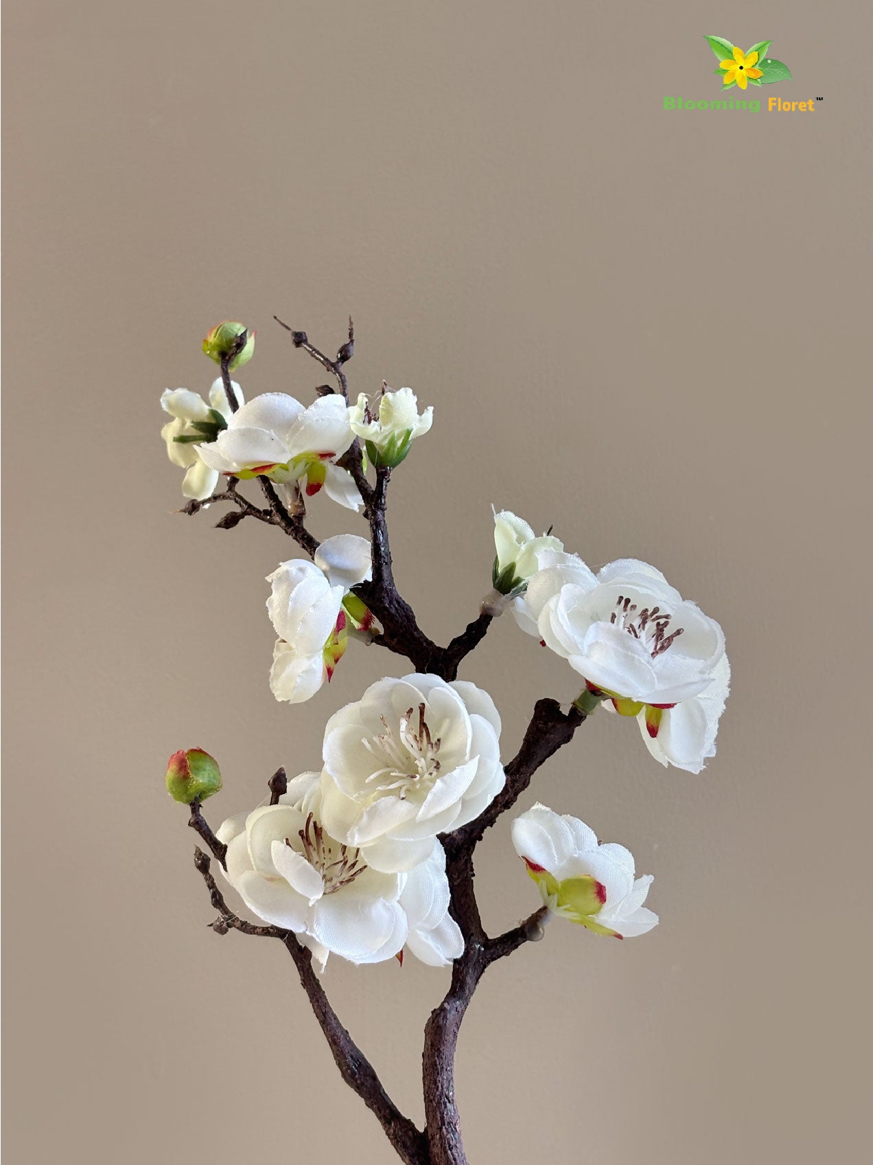 Small Plum Blossom Flower Stick (Set of 2) - White