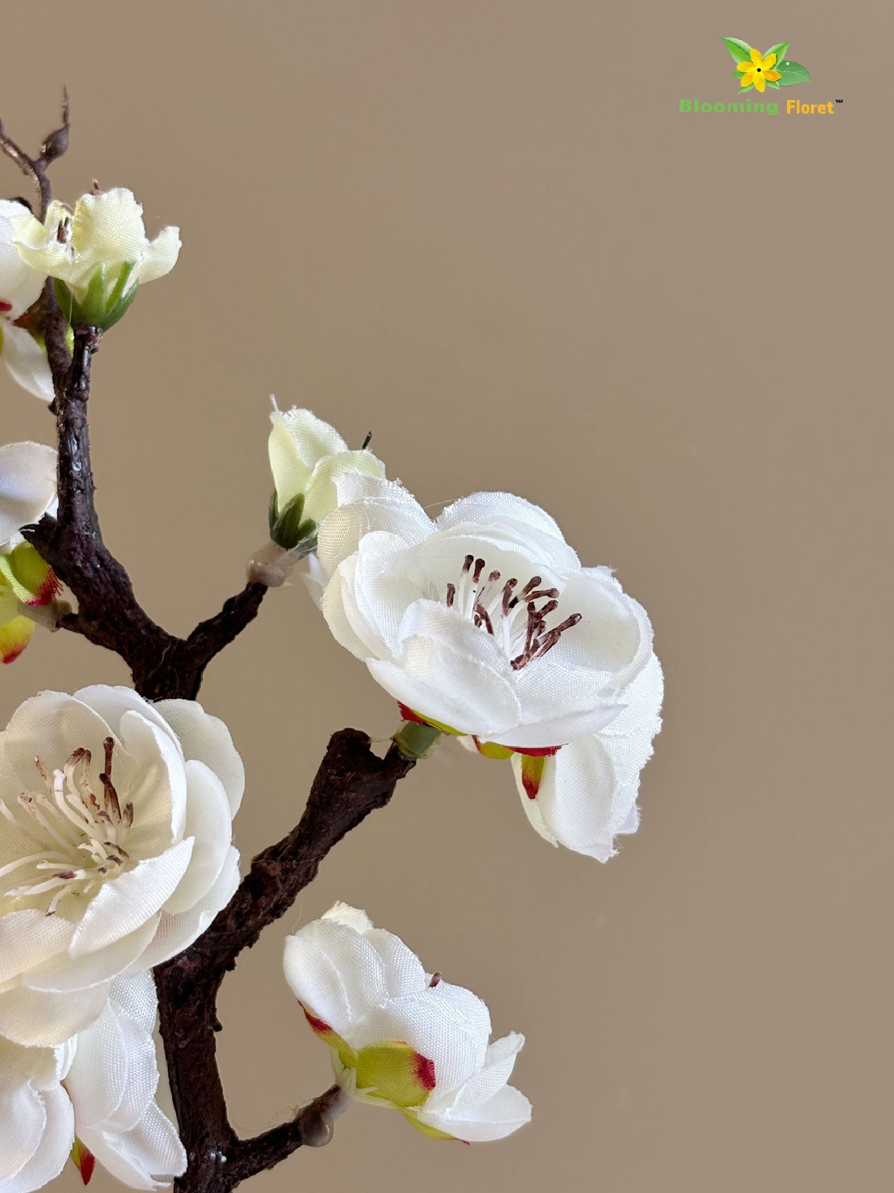 Small Plum Blossom Flower Stick (Set of 2) - White