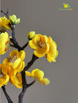 Small Plum Blossom Flower Stick (Set of 2) - Yellow