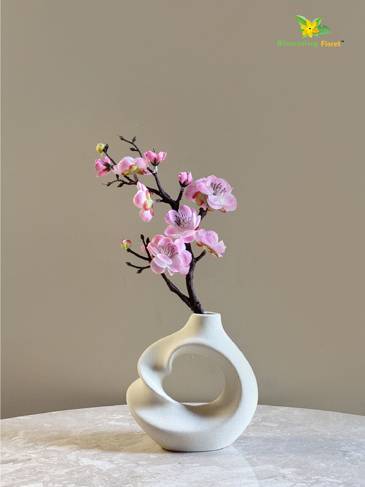 Small Plum Blossom Flower Stick (Set of 2) - Pink