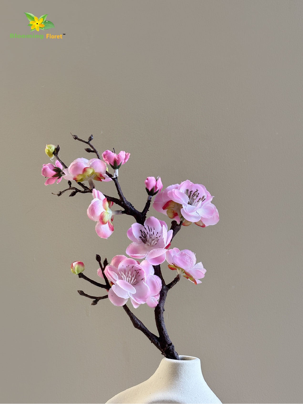 Small Plum Blossom Flower Stick (Set of 2) - Pink