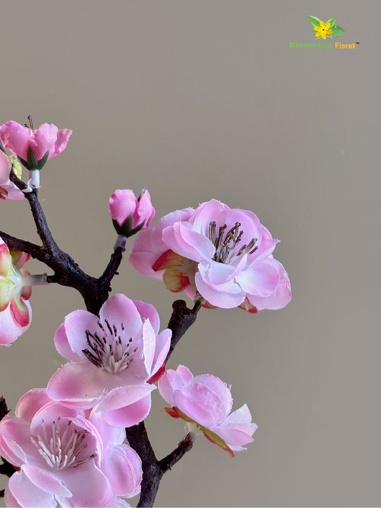 Small Plum Blossom Flower Stick (Set of 2) - Pink
