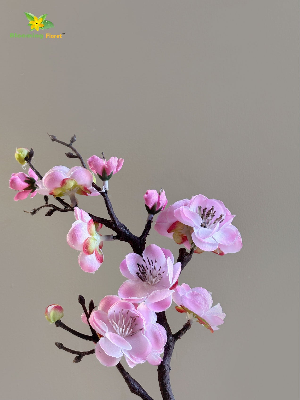 Small Plum Blossom Flower Stick (Set of 2) - Pink