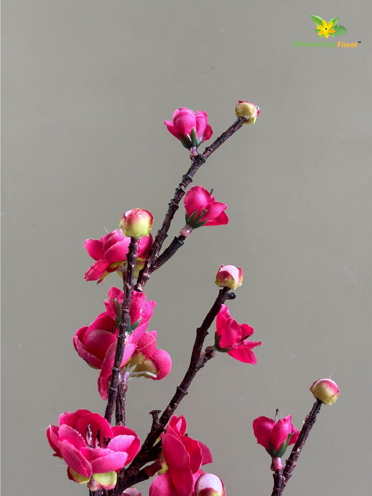 Artificial Plum Blossom Flower Stick - Dark Pink