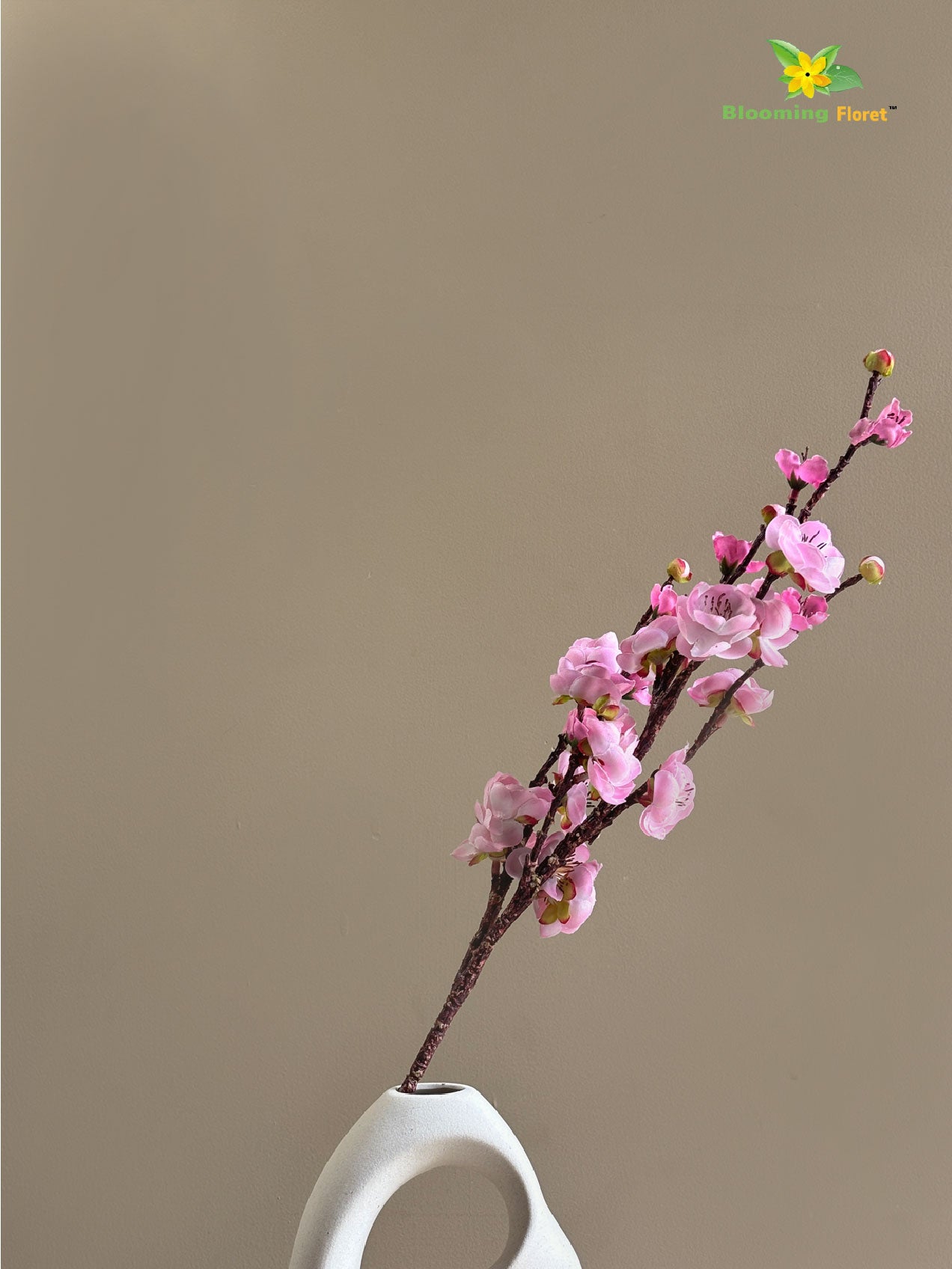 Artificial Plum Blossom Flower Stick - Pink
