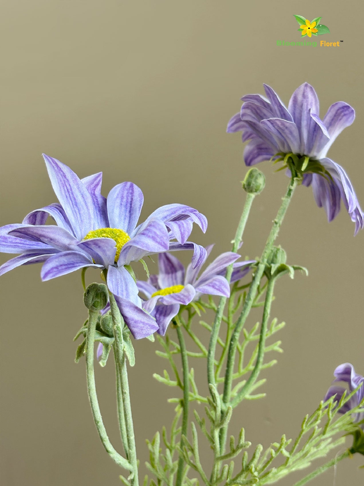 Faux Gerbera Flower Stick - Light Purple