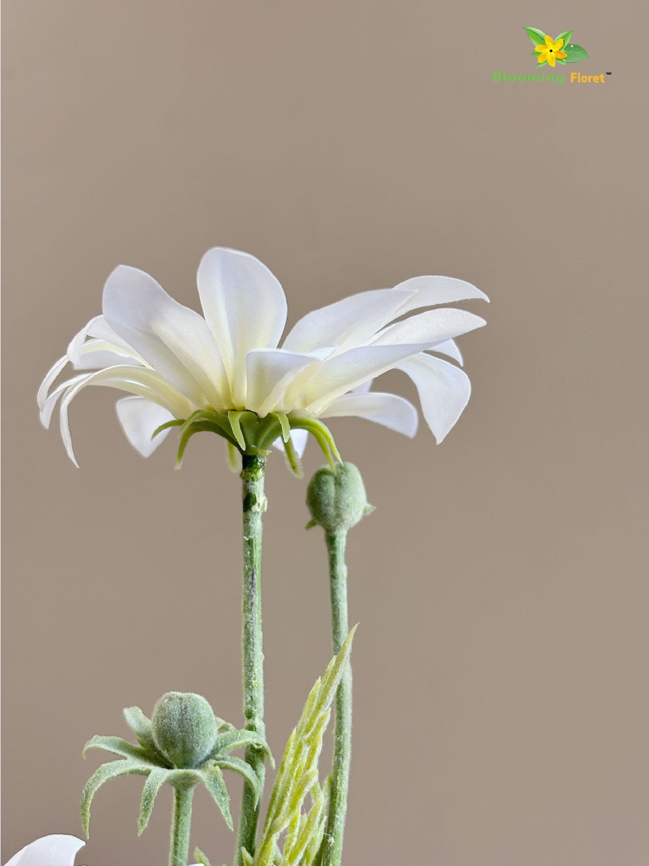 Faux Gerbera Flower Stick - White