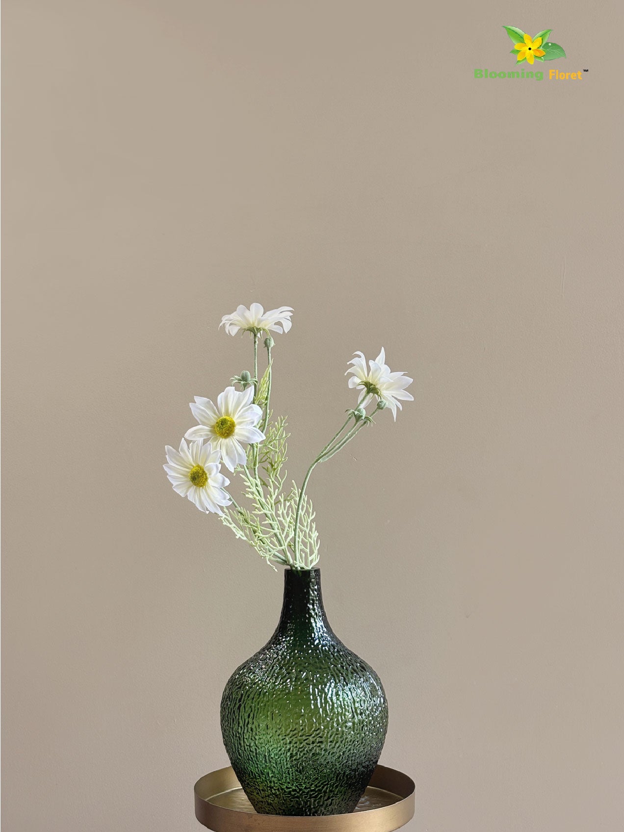 Faux Gerbera Flower Stick - White