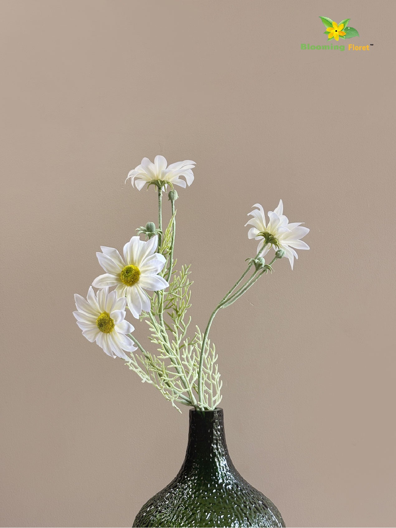 Faux Gerbera Flower Stick - White