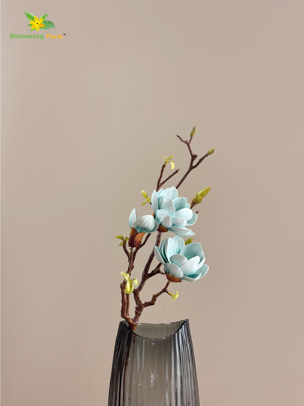 Magnolia Ikebana Flower Stick - Blue