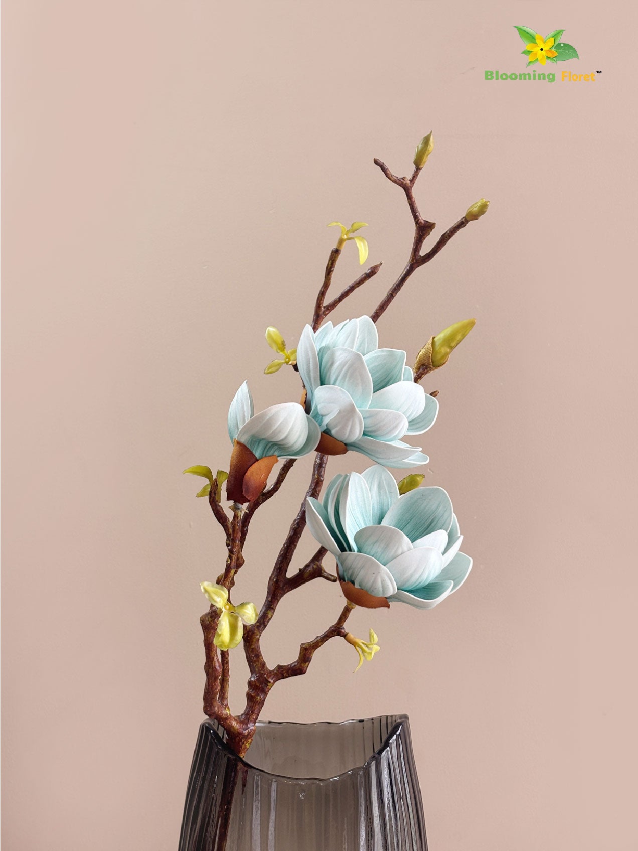 Magnolia Ikebana Flower Stick - Blue