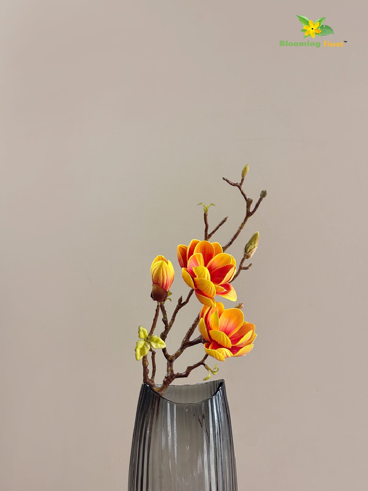 Magnolia Ikebana Flower Stick | Yellow | 72 cm