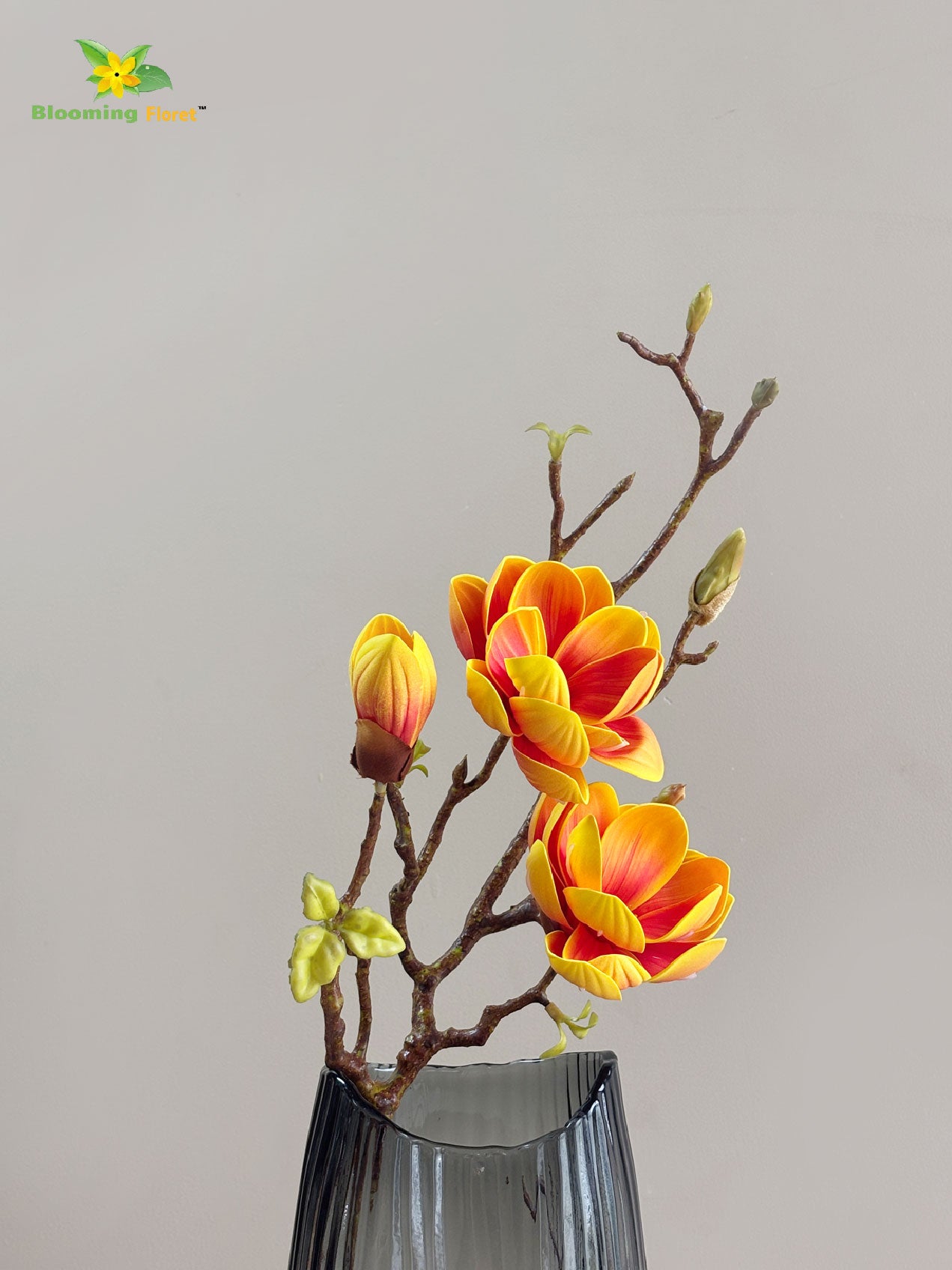 Magnolia Ikebana Flower Stick | Yellow | 72 cm