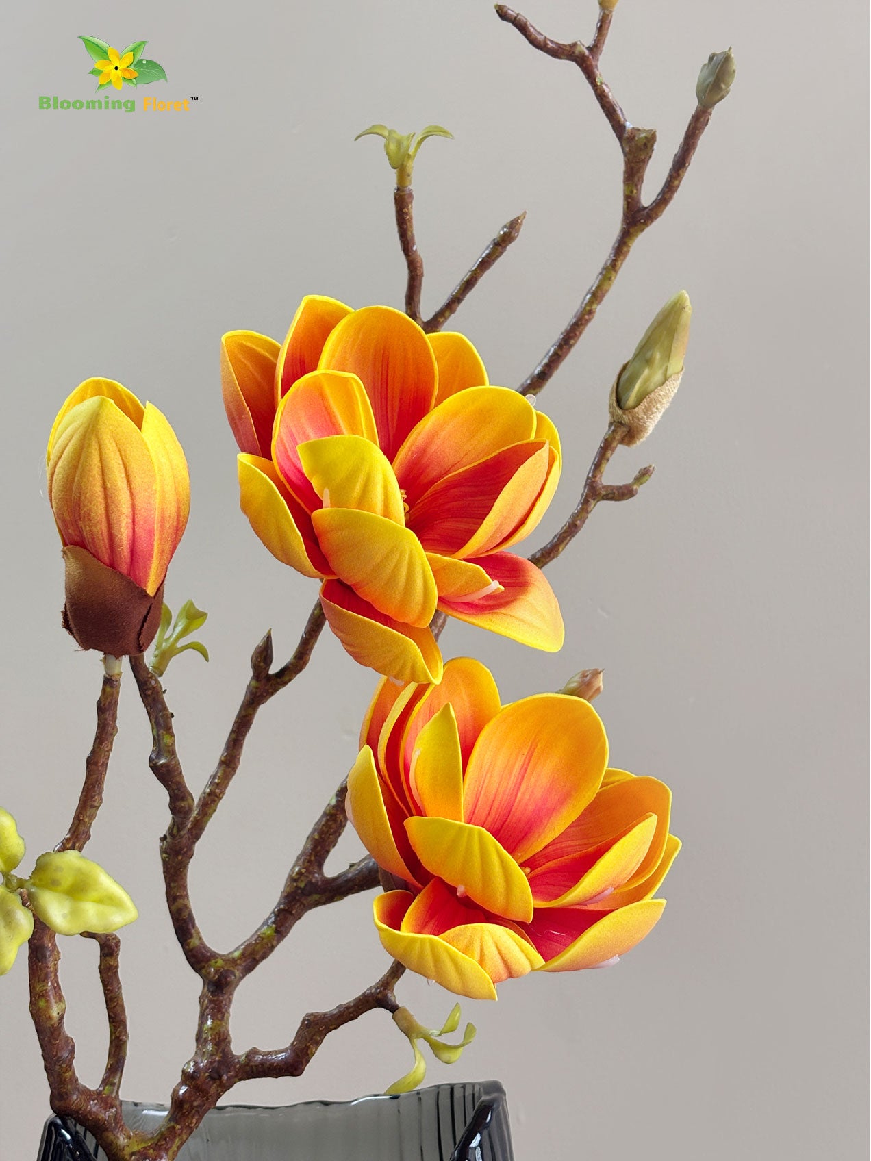 Magnolia Ikebana Flower Stick | Yellow | 72 cm