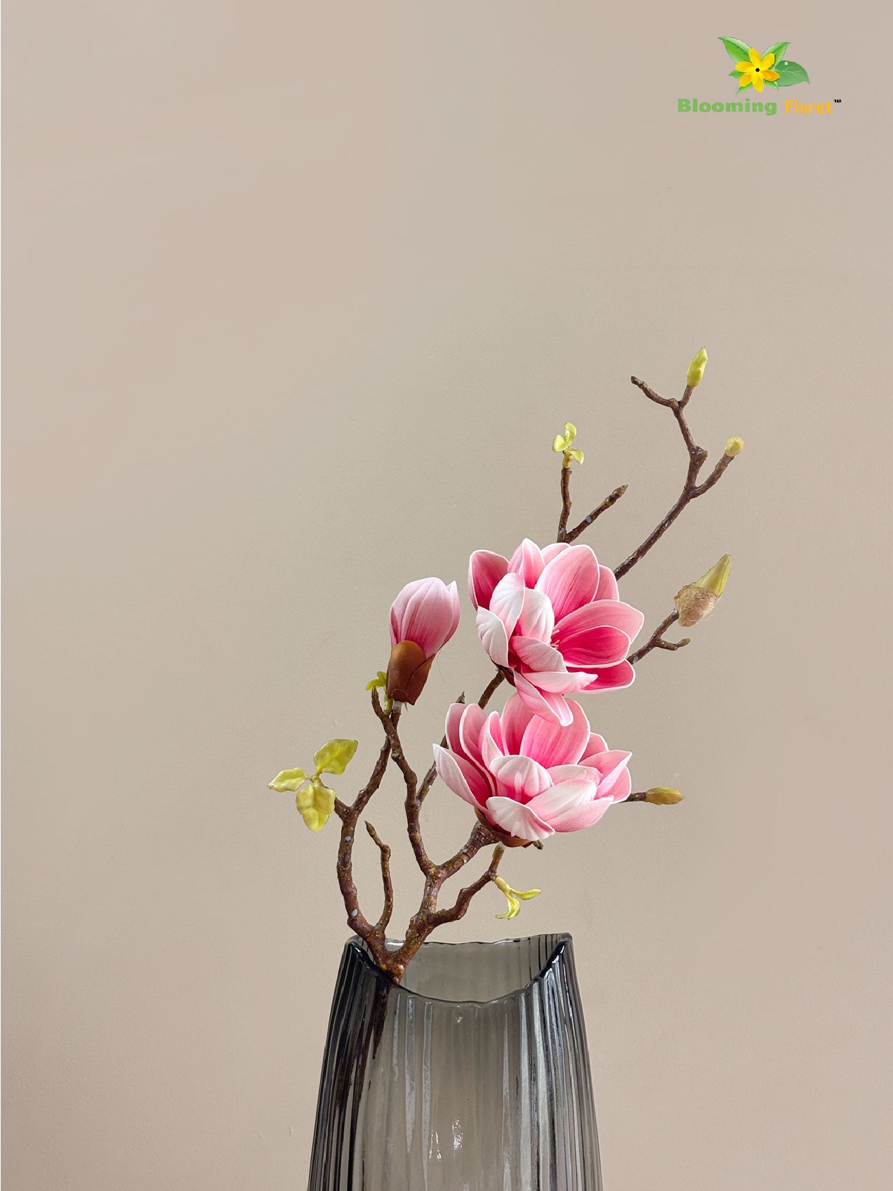 Magnolia Ikebana Flower Stick - Pink