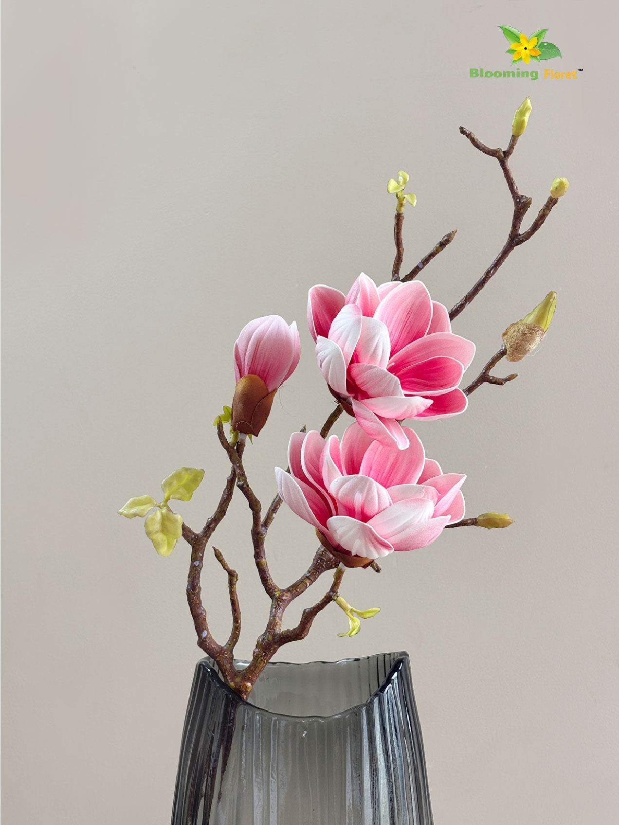 Magnolia Ikebana Flower Stick - Pink