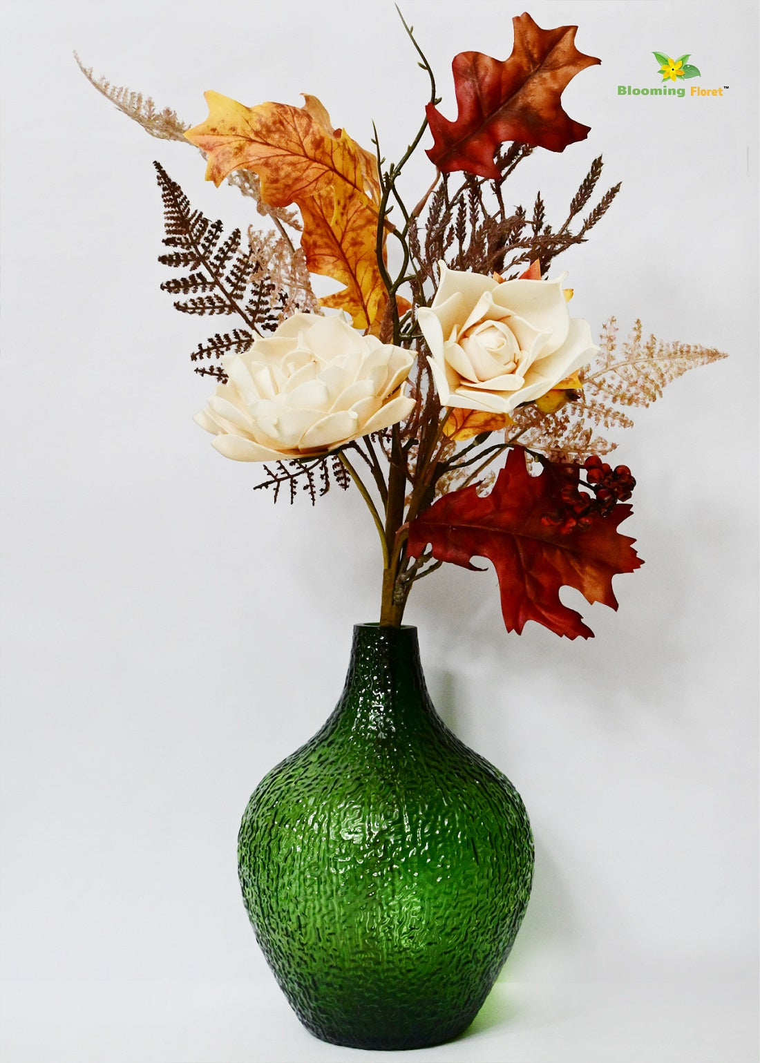 Eternal Autumn Charm – Dried Rose & Fall Leaves Bunch