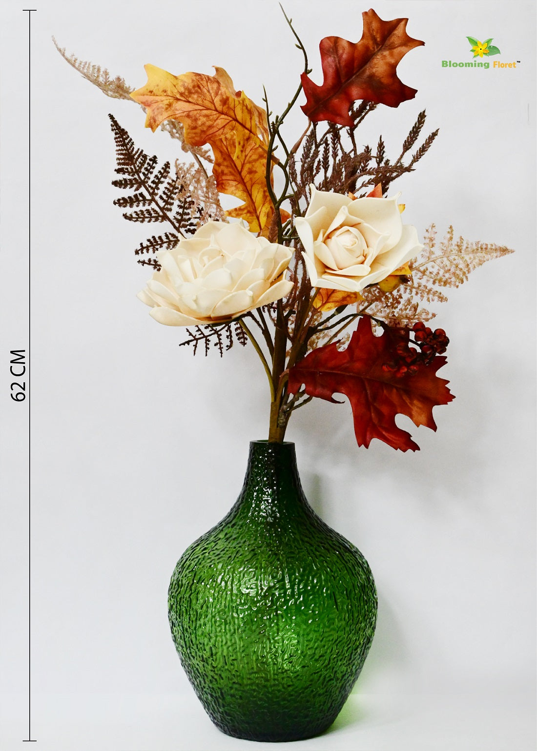 Eternal Autumn Charm – Dried Rose & Fall Leaves Bunch