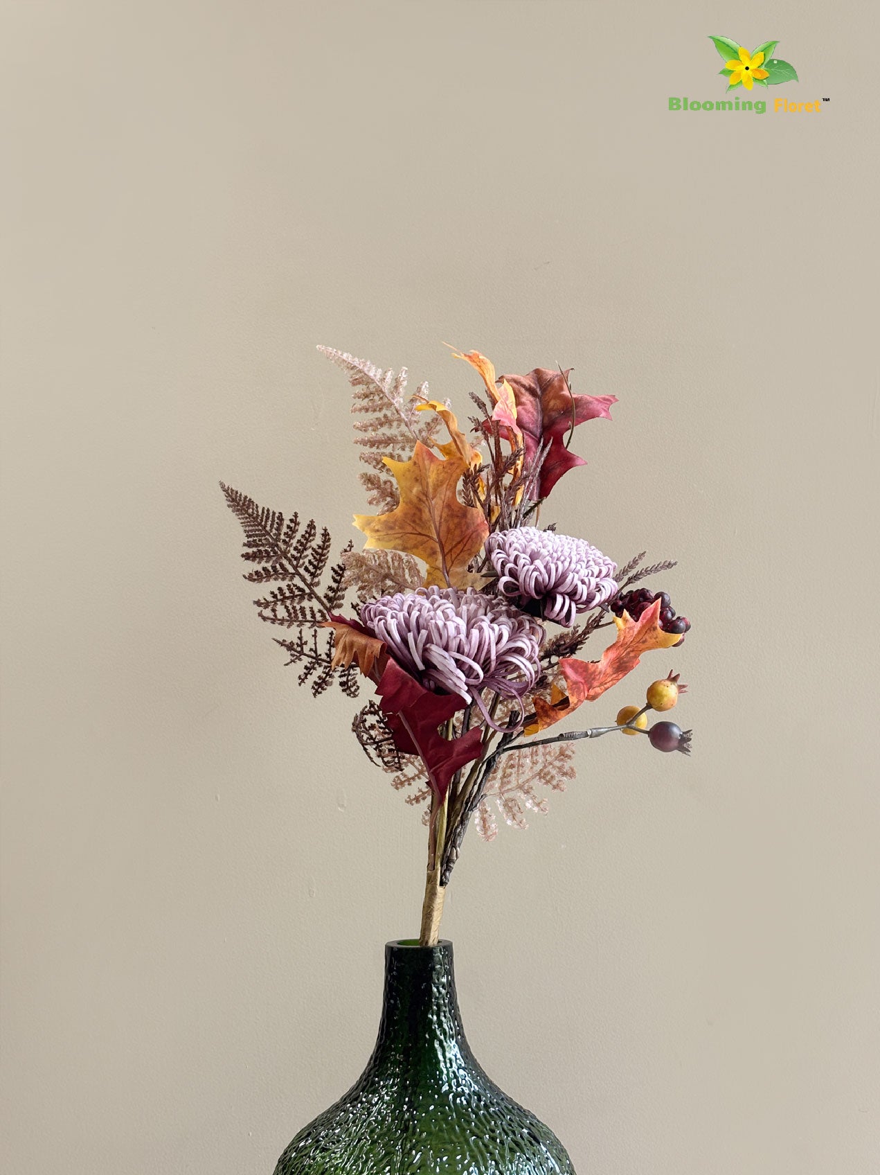 Autumn Essence Faux Dahlia Bouquet | Purple | 58 cm