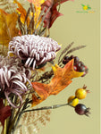 Autumn Essence Faux Dahlia Bouquet - Purple