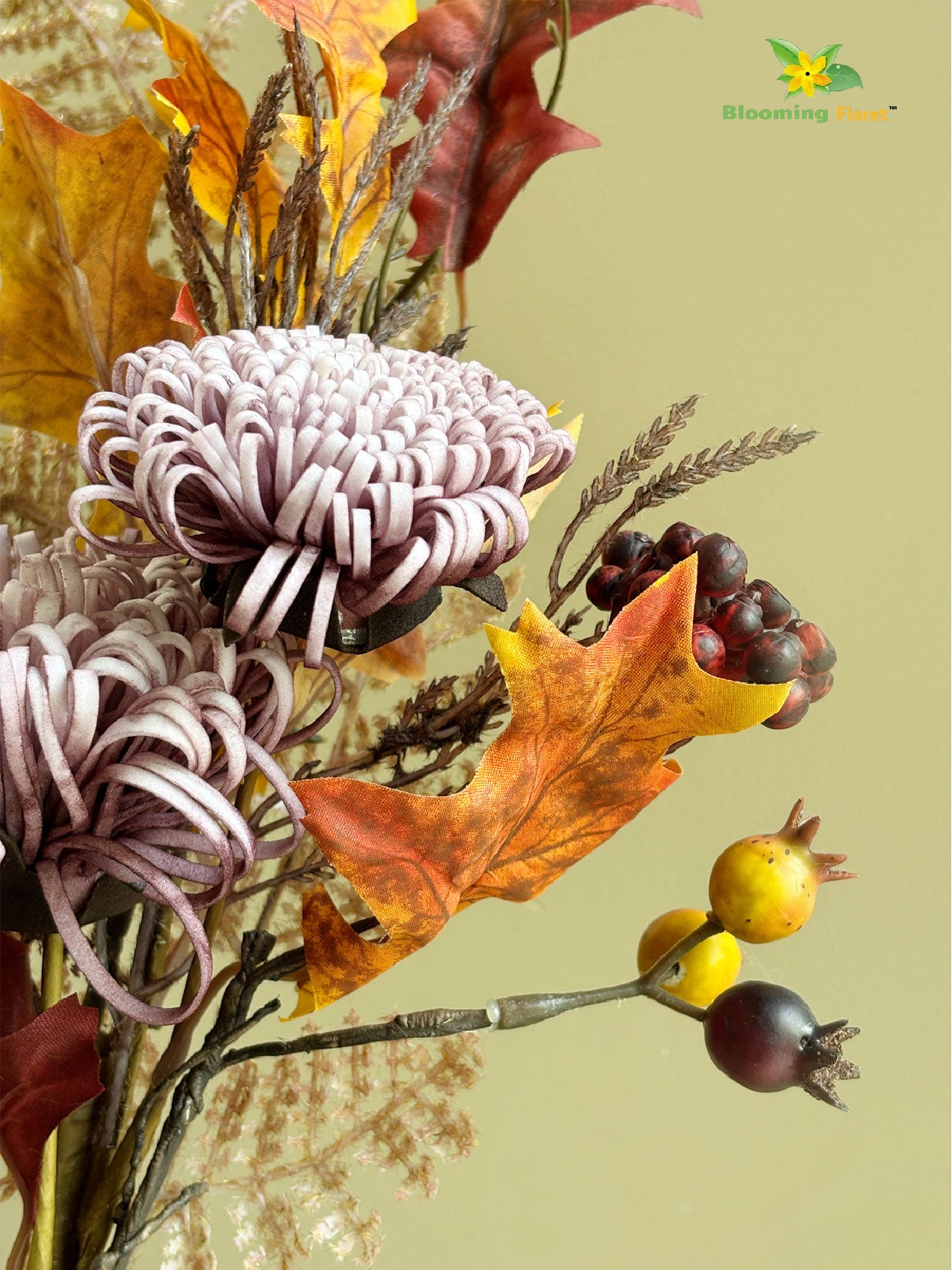 Autumn Essence Faux Dahlia Bouquet | Purple | 58 cm