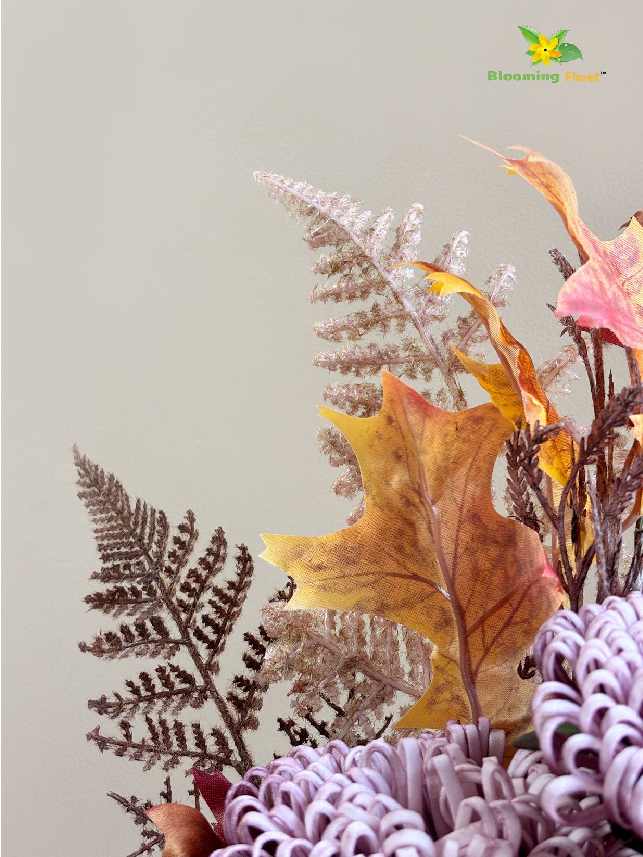 Autumn Essence Faux Dahlia Bouquet | Purple | 58 cm