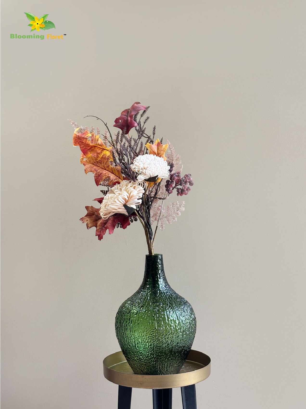 Autumn Essence Faux Dahlia Bouquet - Cream