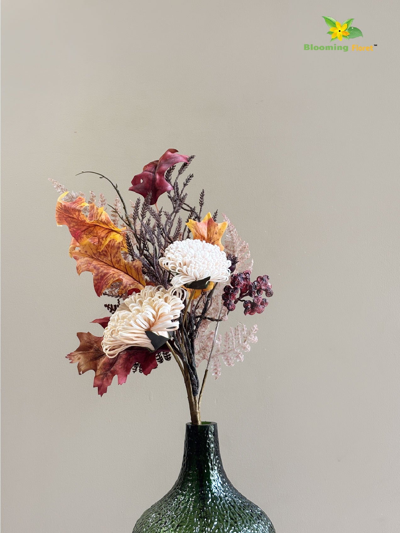 Autumn Essence Faux Dahlia Bouquet - Cream