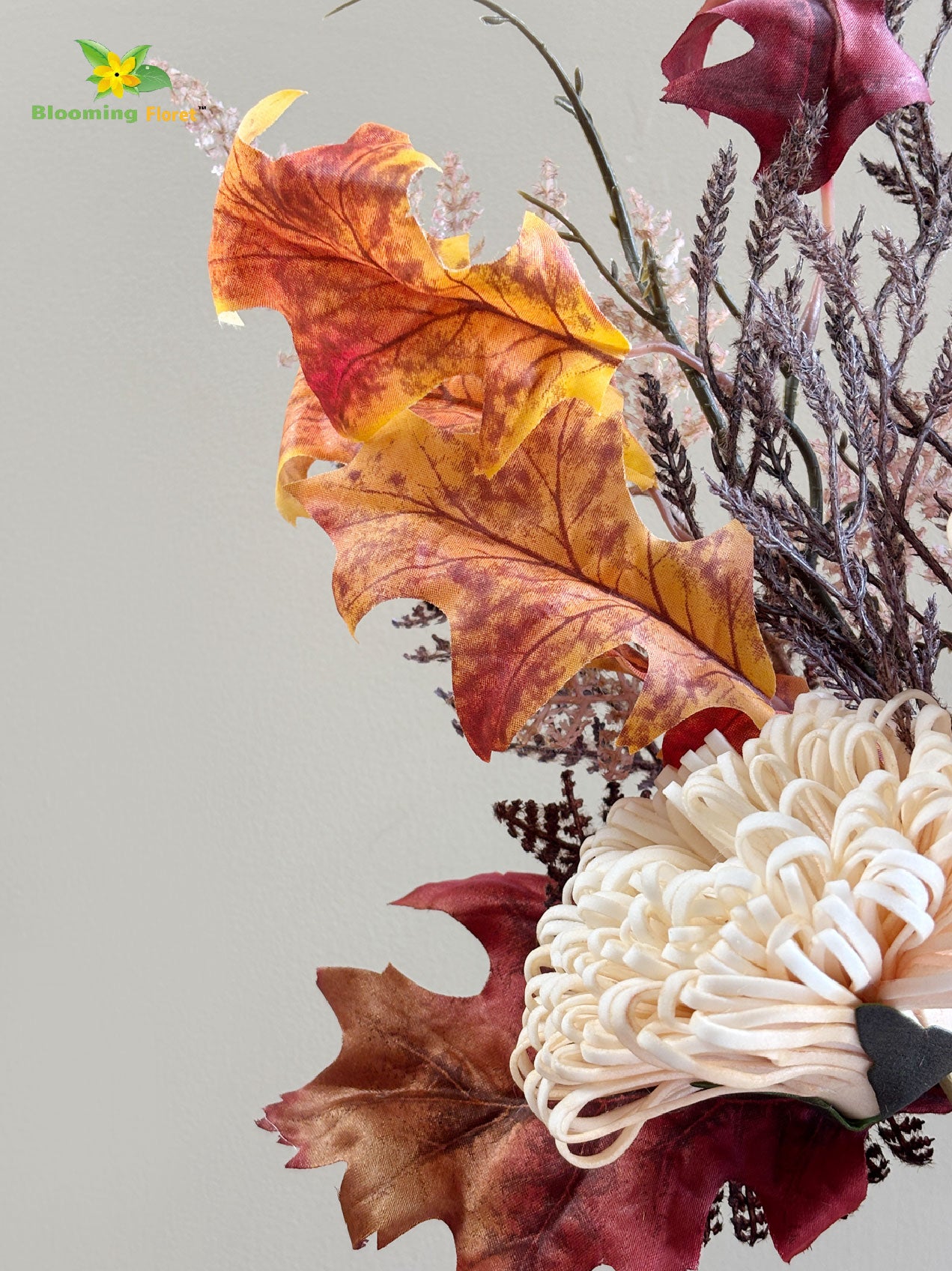 Autumn Essence Faux Dahlia Bouquet - Cream