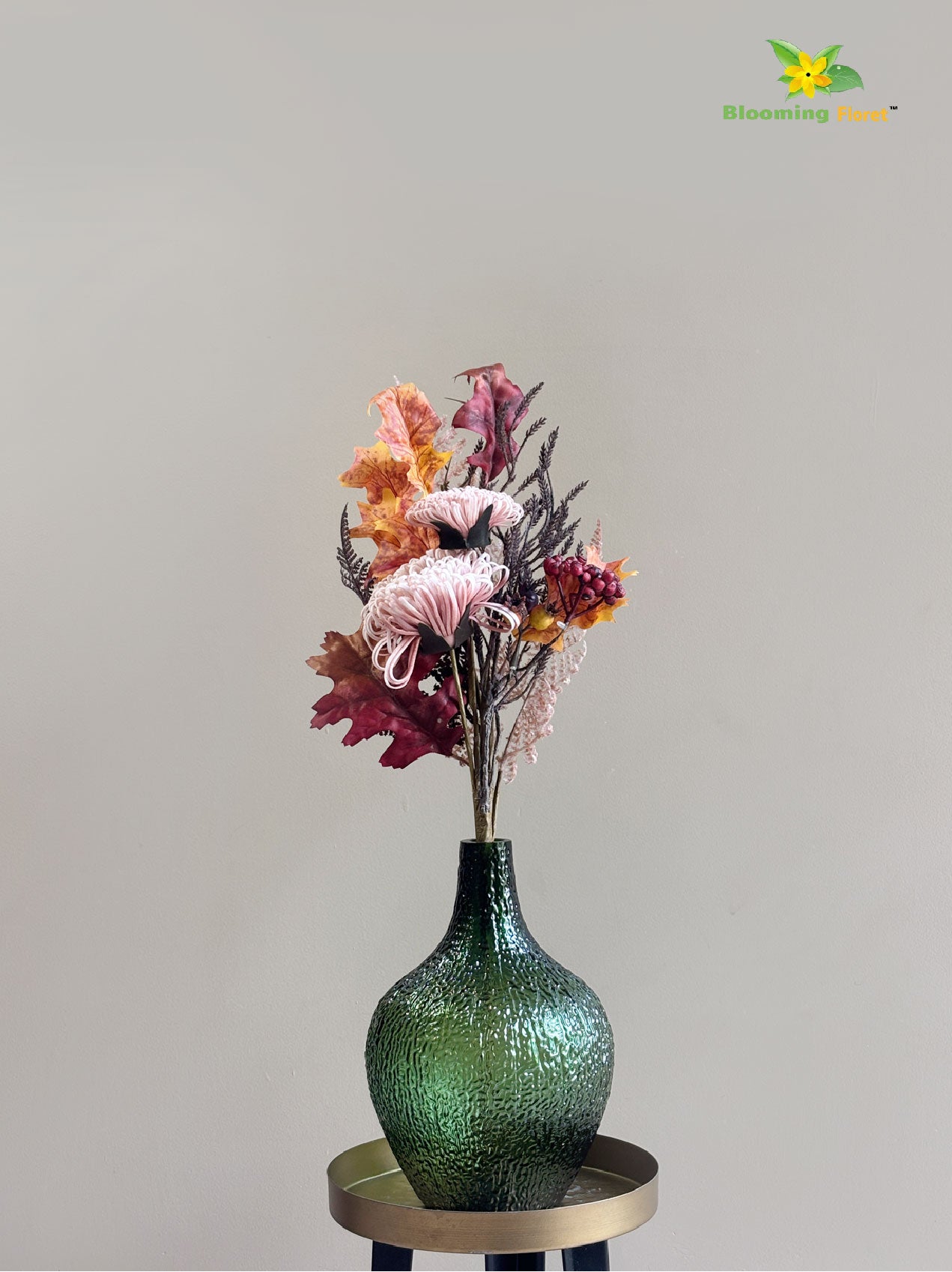 Autumn Essence Faux Dahlia Bouquet - Peach