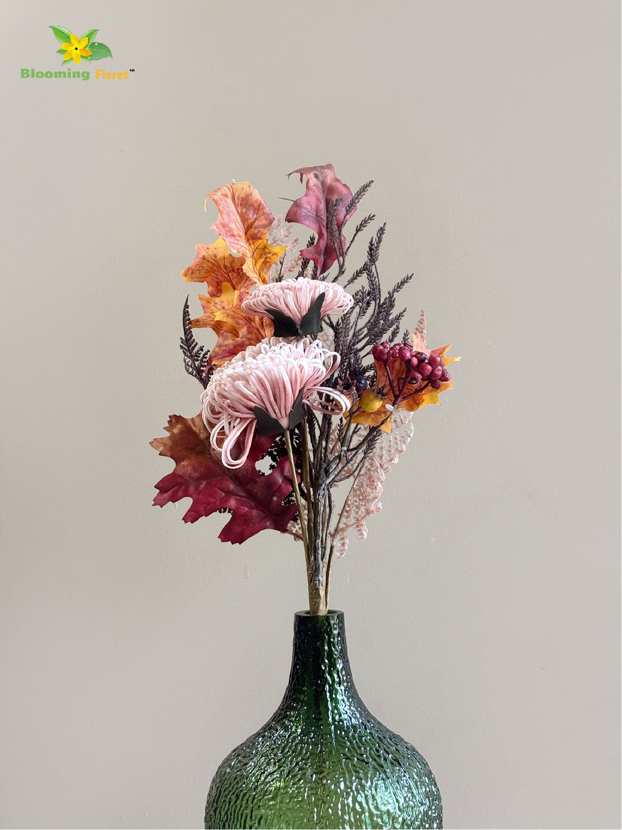 Autumn Essence Faux Dahlia Bouquet - Peach