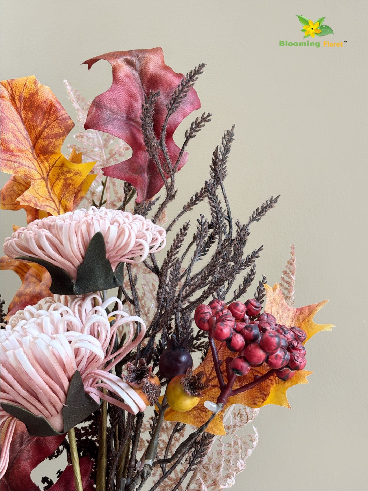 Autumn Essence Faux Dahlia Bouquet - Peach
