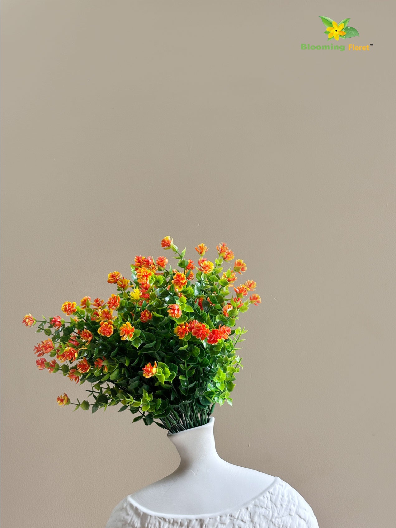 Artificial Kalanchoe Bunch Flower - Orange