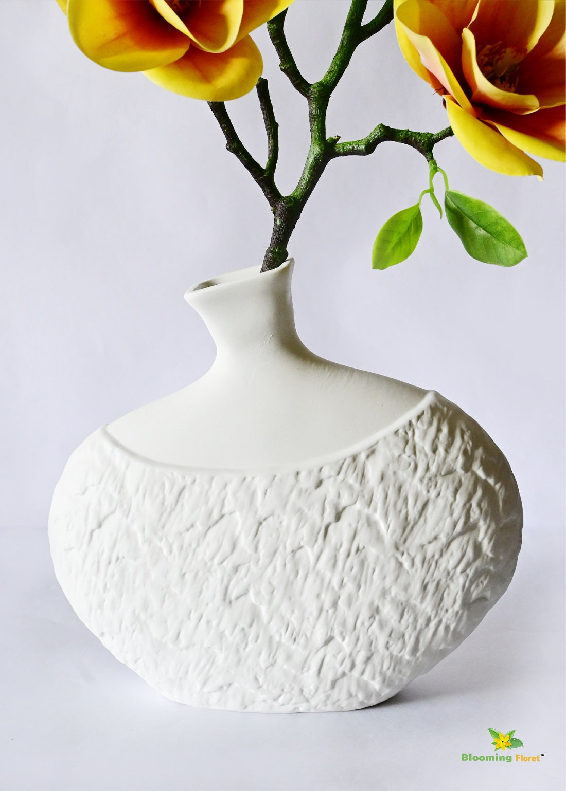 Serene Oval Ceramic Vase