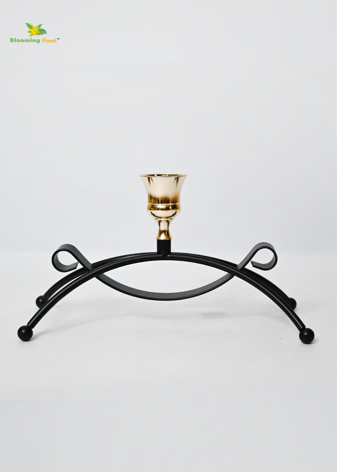 Artistic Wrought Brass Candle Holder