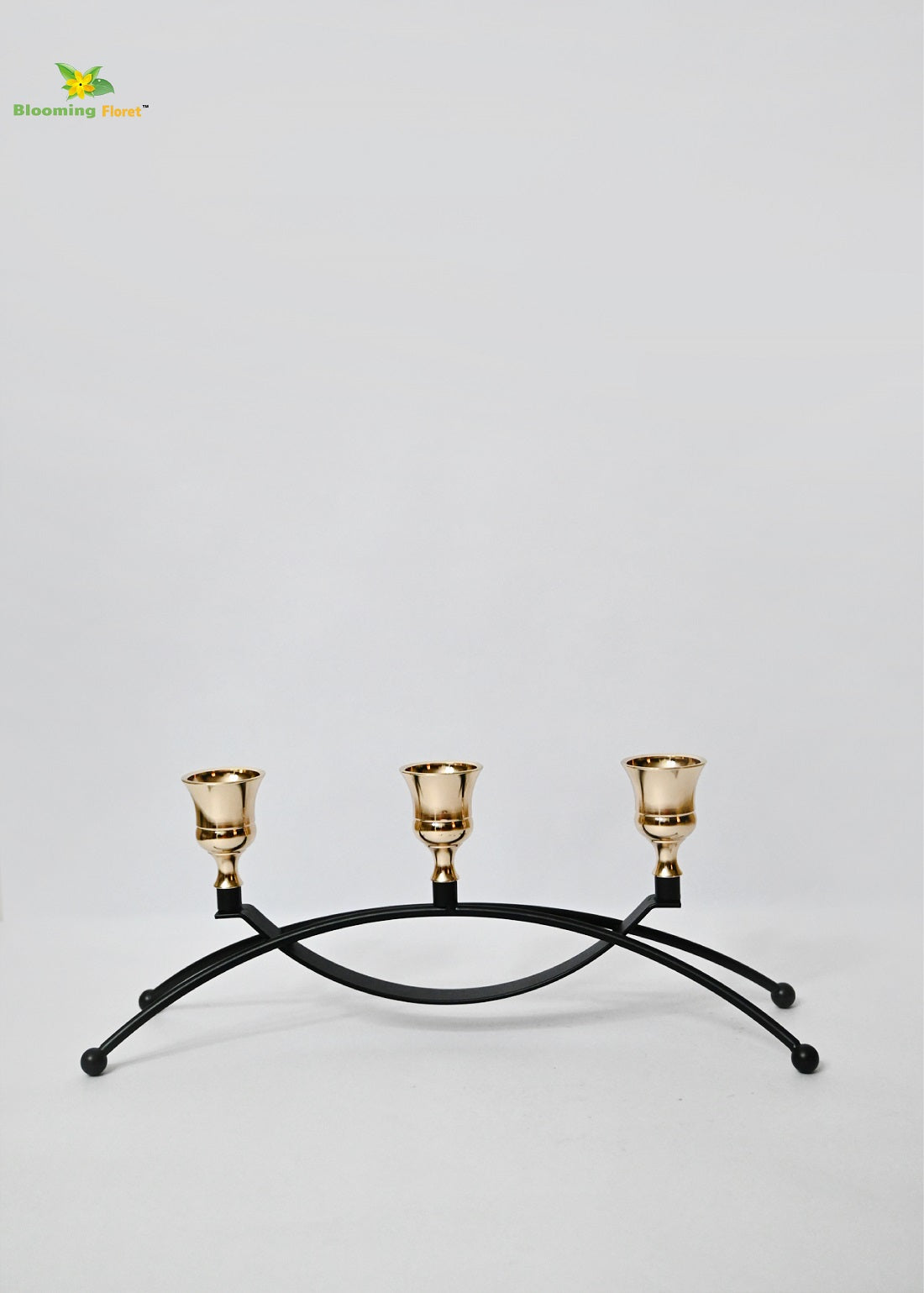 Elegance Trio Brass Candle Holder