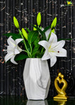Pentagon Ceramic Marble Vase - Medium
