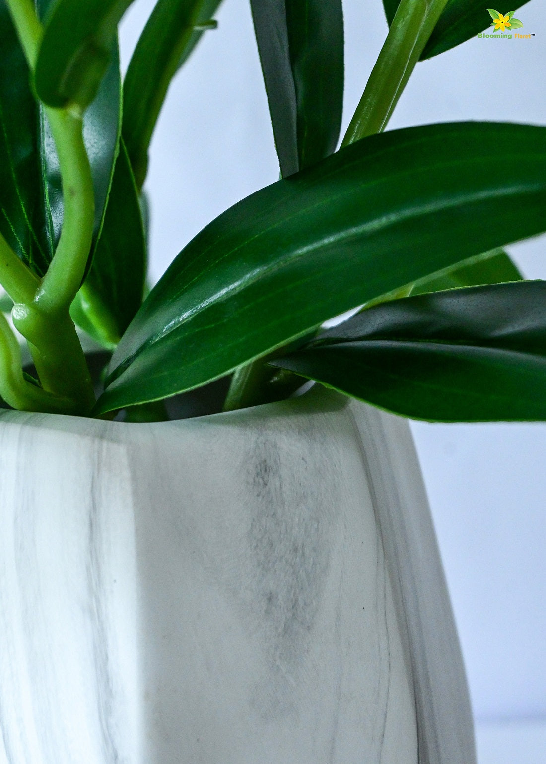 Pentagon Ceramic Marble Vase - Medium